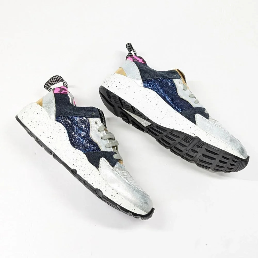 P448 Women's Alex Lace-Up Metallic Leather Sneakers Saturn Size 37 EU MSRP $298 - Picture 9 of 12